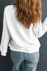 Letter Graphic Round Neck Long Sleeve Sweatshirt - Trendsi - Flyclothing LLC