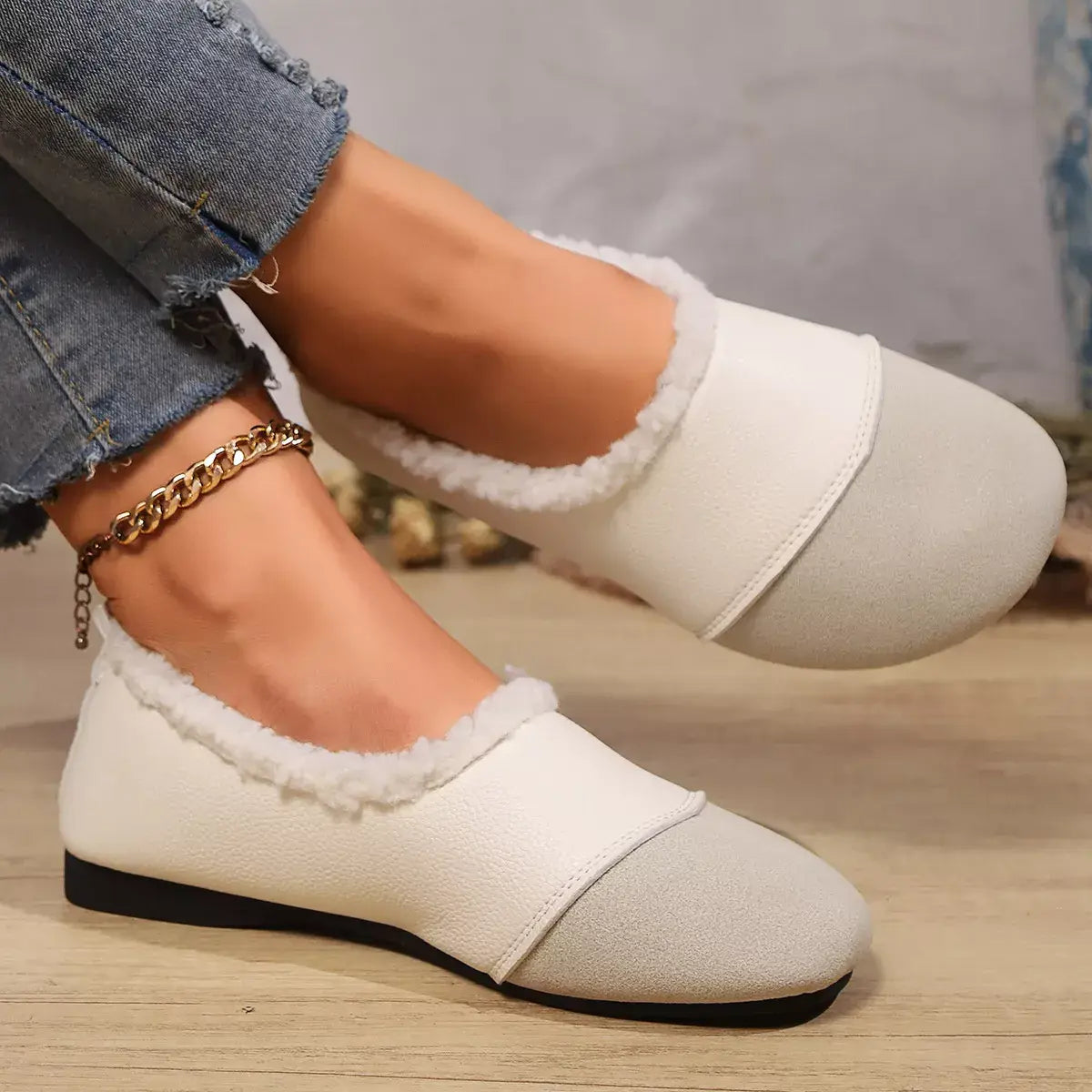 Plush-Lined Slip-Ons - Trendsi - Flyclothing LLC