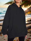 Drawstring Dropped Shoulder Hoodie - Trendsi - Flyclothing LLC