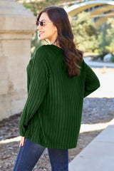Basic Bae Full Size Ribbed Round Neck Long Sleeve Knit Top - ShopBasicbae - Flyclothing LLC