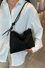 Rhinestone Knotted Strap Crossbody Bag - Trendsi