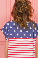 BiBi Star Rpinted with Stripe Combo Top - Trendsi - Flyclothing LLC