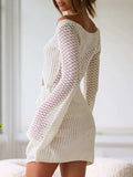 Cutout Lace-Up Long Sleeve Cover Up - Trendsi - Flyclothing LLC
