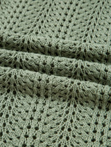 Scalloped Edge Eyelet Knit Batwing Sleeve Cardigan - Trendsi - Flyclothing LLC