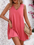 V-Neck Sleeveless Mini Dress - Trendsi - Flyclothing LLC