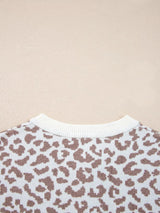 Leopard Drop Shoulder Chunky Knitted Cardigan - Trendsi - Flyclothing LLC