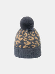 Leopard Hat with Pompom - Trendsi