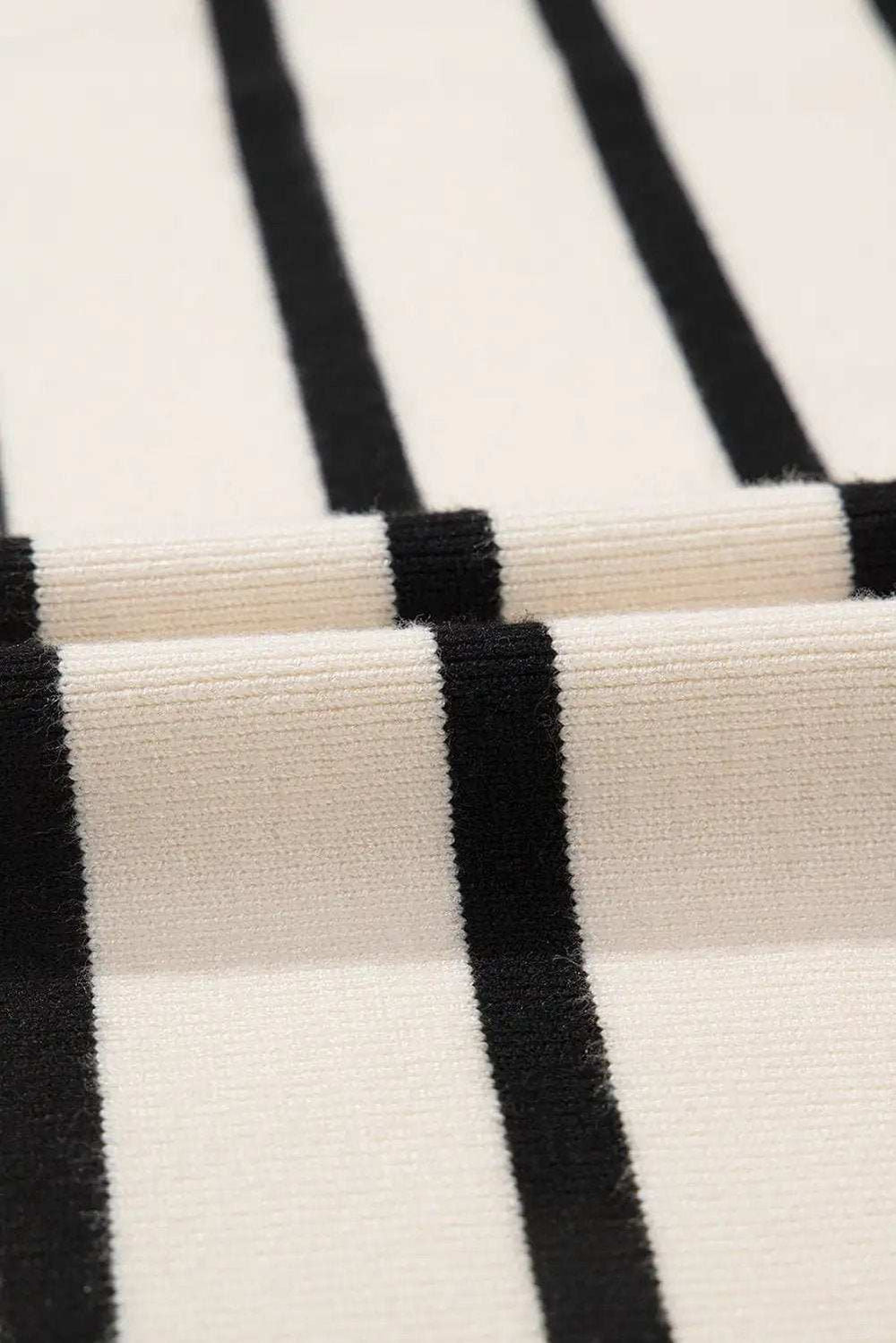 Striped Button Up Round Neck Cardigan - Trendsi - Flyclothing LLC