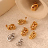Titanium Steel Knot Stud Earrings - Trendsi - Flyclothing LLC