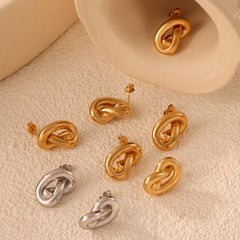Titanium Steel Knot Stud Earrings - Trendsi