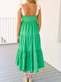 Tiered Tie Shoulder Midi Cami Dress - Trendsi - Flyclothing LLC