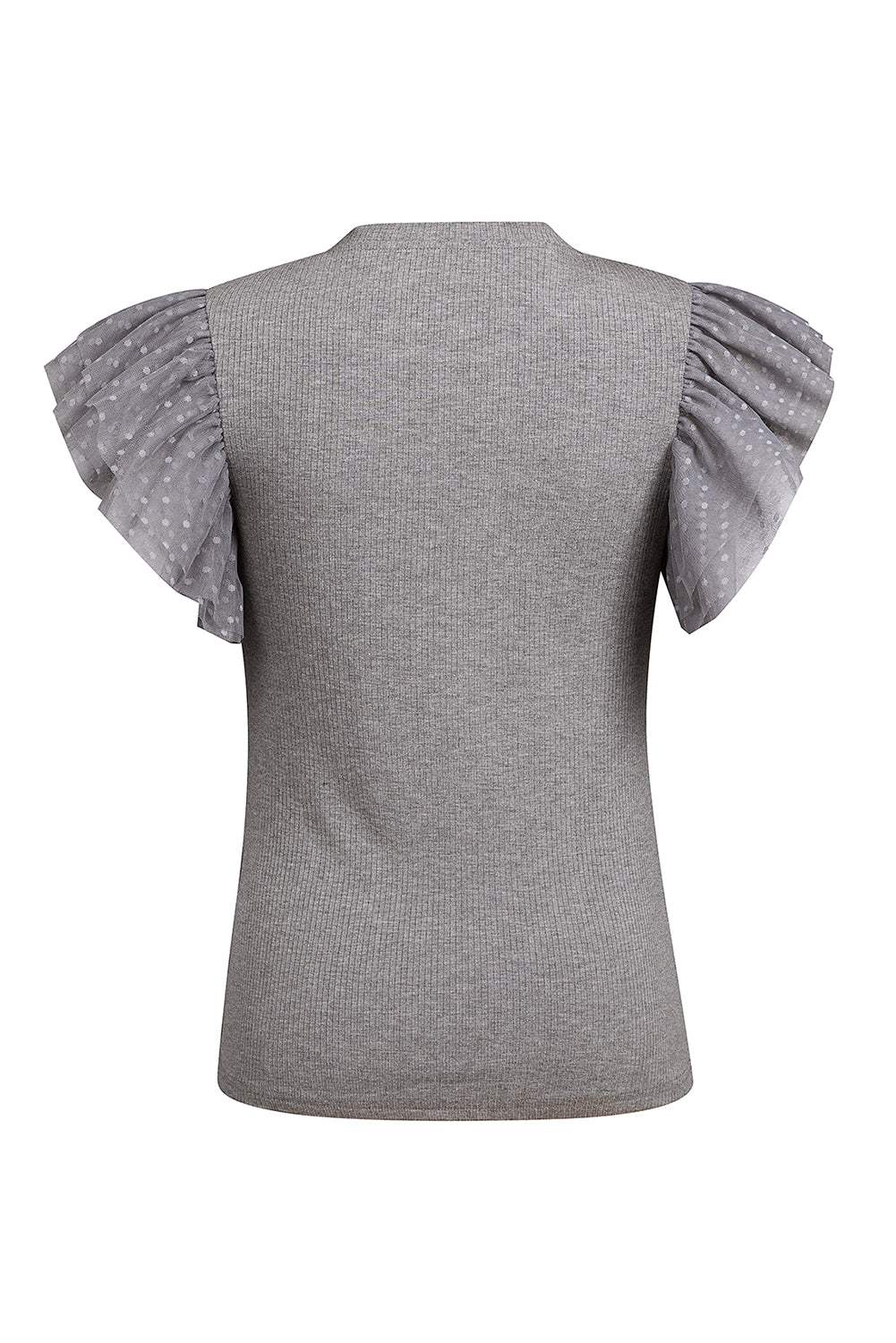Ruffled Round Neck Cap Sleeve Top - Trendsi - Flyclothing LLC