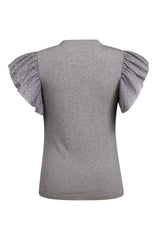 Ruffled Round Neck Cap Sleeve Top - Trendsi - Flyclothing LLC