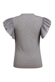 Ruffled Round Neck Cap Sleeve Top - Trendsi - Flyclothing LLC