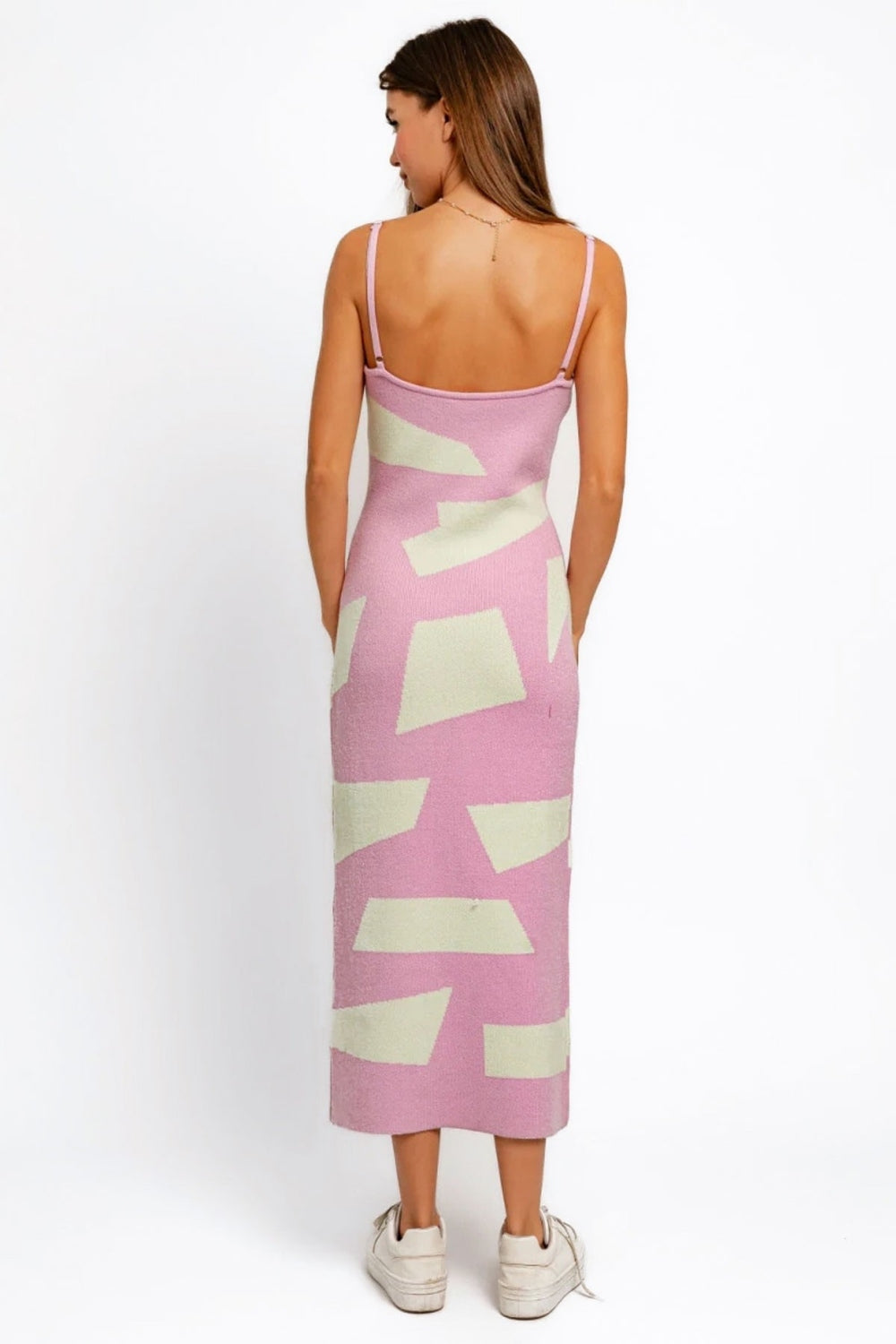LE LIS  Abstract Contrast Maxi Sweater Cami Dress