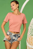 BiBi Rib Knit with Back Cross and Tied Detailed Top - Trendsi - Flyclothing LLC