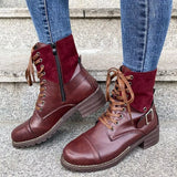 Lace-Up Block Heels Boots - Trendsi - Flyclothing LLC