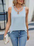 O-Ring Cutout Ribbed Knit Tank Top - Trendsi - Flyclothing LLC