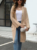 Pocketed Button Up Long Sleeve Hooded Cardigan - Trendsi - Flyclothing LLC