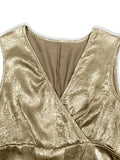 Ruched Surplice Sleeveless Mini Dress - Trendsi