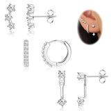 Womens Brass Earrings Set With Silver Needles And Real Gold Plating - My Store - Flyclothing LLC