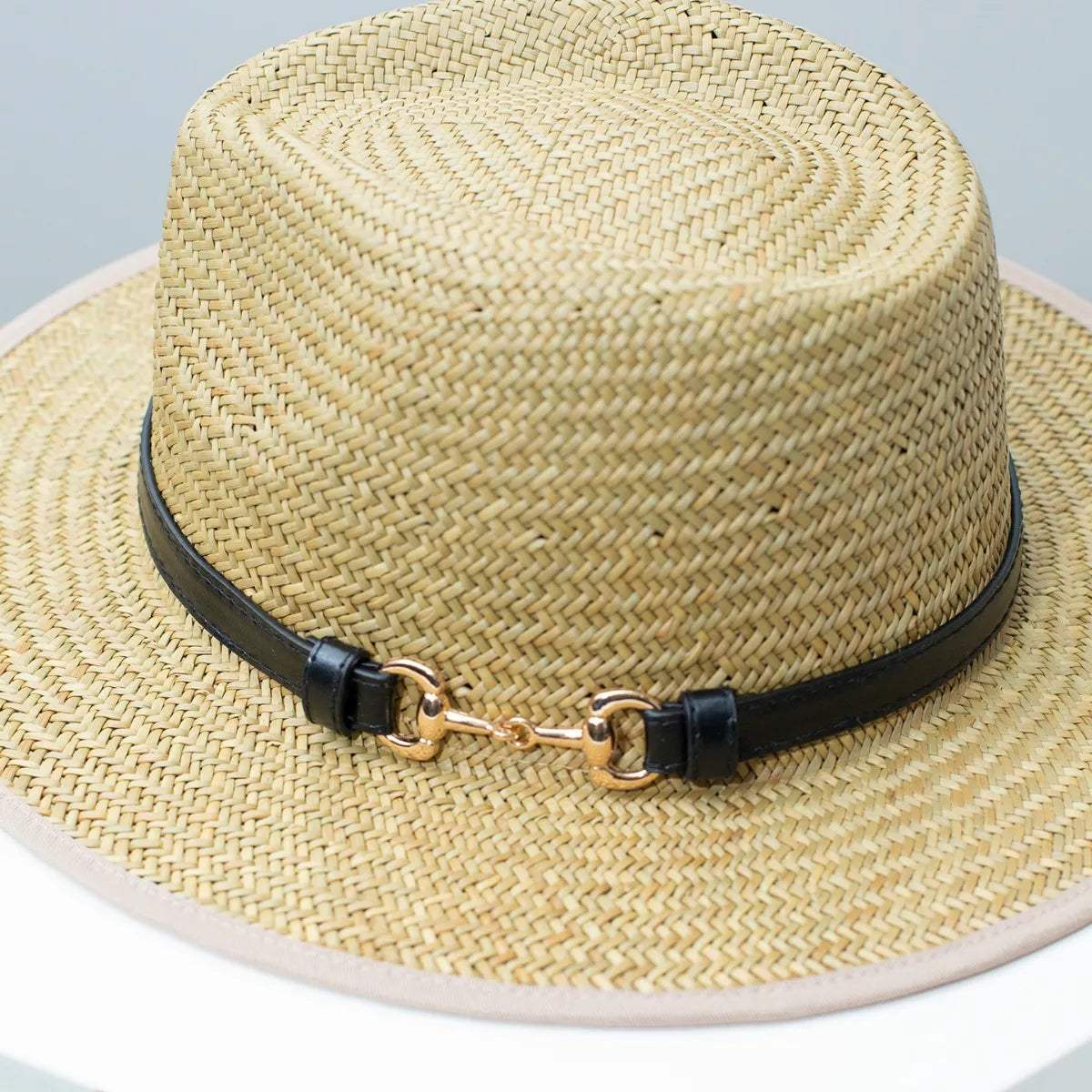 Straw Fedora Hat with Decorative Band - Trendsi - Flyclothing LLC