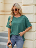 Florira Round Neck Half Sleeve T-Shirt - Trendsi - Flyclothing LLC