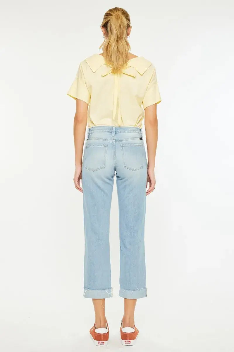 Kancan Mid Rise Distressed Boyfriend Jeans - Trendsi - Flyclothing LLC