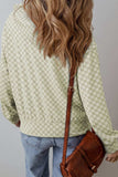 Checkered Print Kangaroo Pocket Drawstring Hoodie - Trendsi - Flyclothing LLC