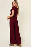 Double Take Full Size Round Neck Top and Pants Set - Trendsi - Flyclothing LLC