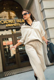 Umgee Johnny Collar Dropped Shoulder Sweatshirt - Trendsi