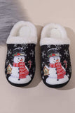 Snowman Round Toe Faux Fur Slippers - Trendsi - Flyclothing LLC