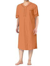 Men's Full Size Button Detail Short Sleeve Lounge Dress Plus Size - Trendsi - Flyclothing LLC