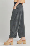 Umgee Elastic Waist Baggy Fit Pants with Pockets - Trendsi