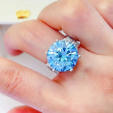 10 Carat Moissanite 925 Sterling Silver Ring - Trendsi - Flyclothing LLC