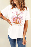 Pumpkin Graphic Round Neck Short Sleeve T-Shirt - Trendsi - Flyclothing LLC