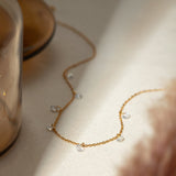 Stainless Steel Rhinestone Pendant Necklace - Trendsi