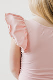 Vintage Pink S/S Flutter Sleeve Leotard