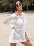 Hollow Out Collared Neck Cover-Up - Trendsi