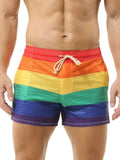 Men's Color Block Drawstring Shorts - Trendsi