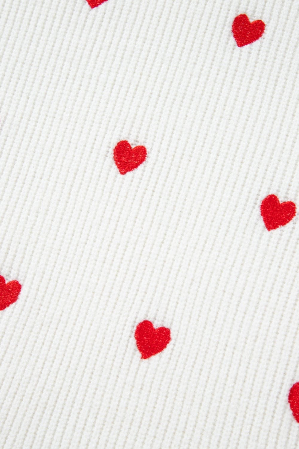 Heart Round Neck Long Sleeve Sweater - Trendsi