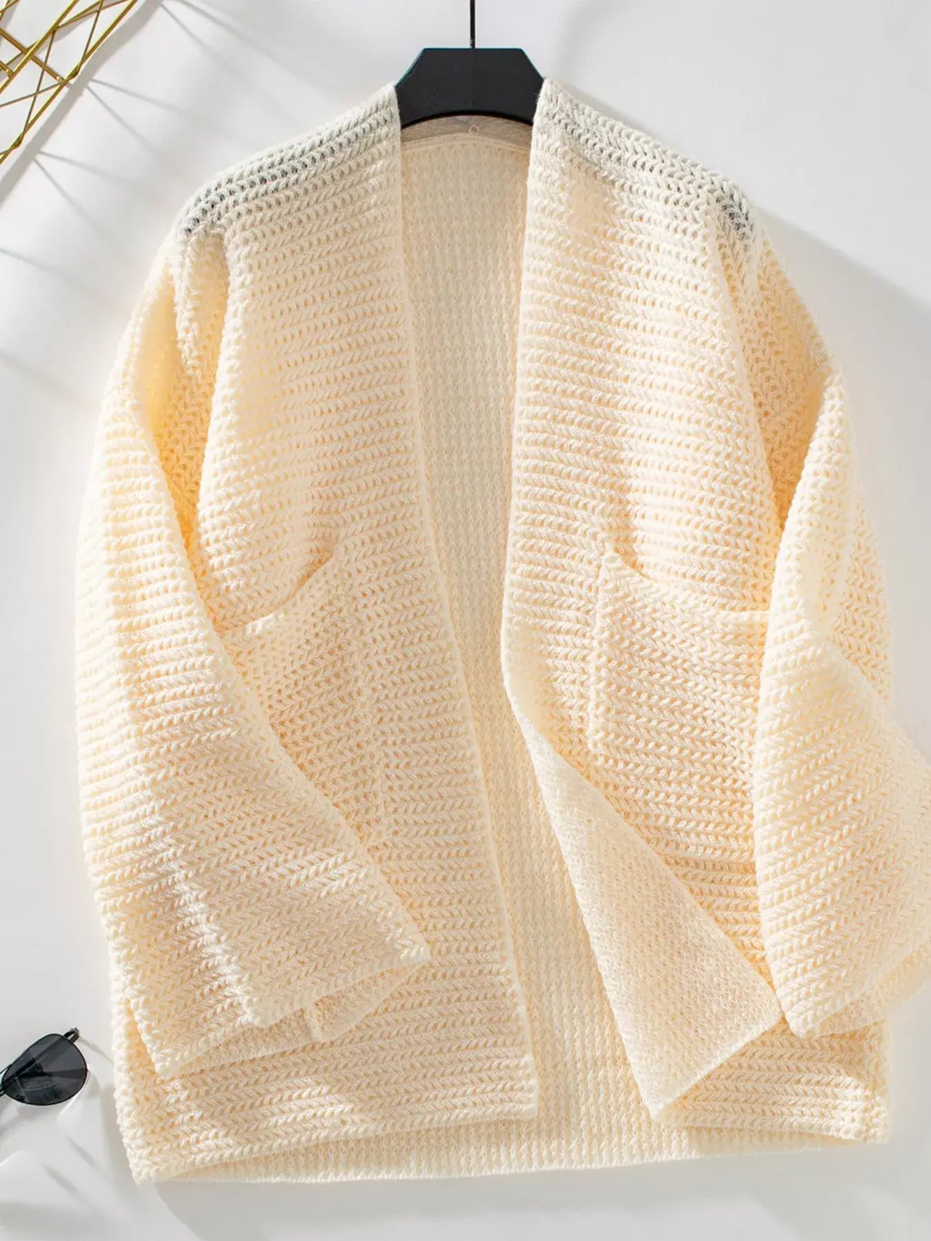 Cozy Knit Open Front Cardigan - Trendsi - Flyclothing LLC