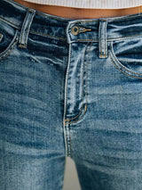 Frayed Hem High-Waisted Wide Leg Jeans - Trendsi - Flyclothing LLC