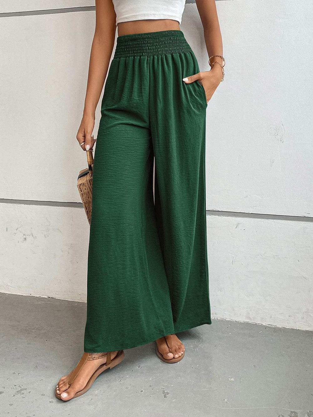 Perfee Wide Leg Pants with Pockets - Trendsi - Flyclothing LLC