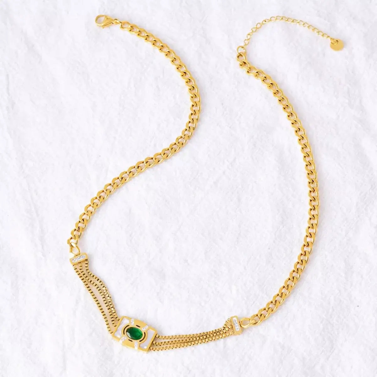 18K Gold-Plated Geometric Necklace - Trendsi - Flyclothing LLC
