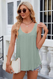 Eyelet Scoop Neck Wide Strap Tank - Trendsi - Flyclothing LLC