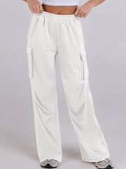 Elastic Waist Wide Leg Pants with Pockets - Trendsi