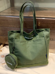 Canvas Tote Bag with Pouch - Trendsi