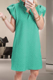 Ruffled V-Neck Cap Sleeve Mini Dress - Trendsi - Flyclothing LLC