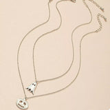2 Piece Halloween Ghost & Pumpkin Pendant Necklace - Trendsi - Flyclothing LLC